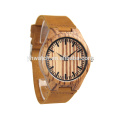 Новые деревянные бамбуковые часы унисекс из натуральной кожи